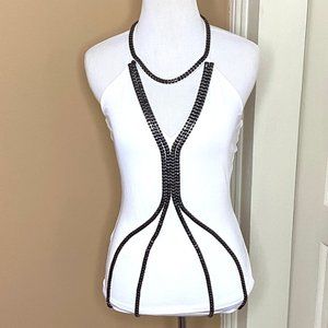 Sheri Bodell White Halter Top